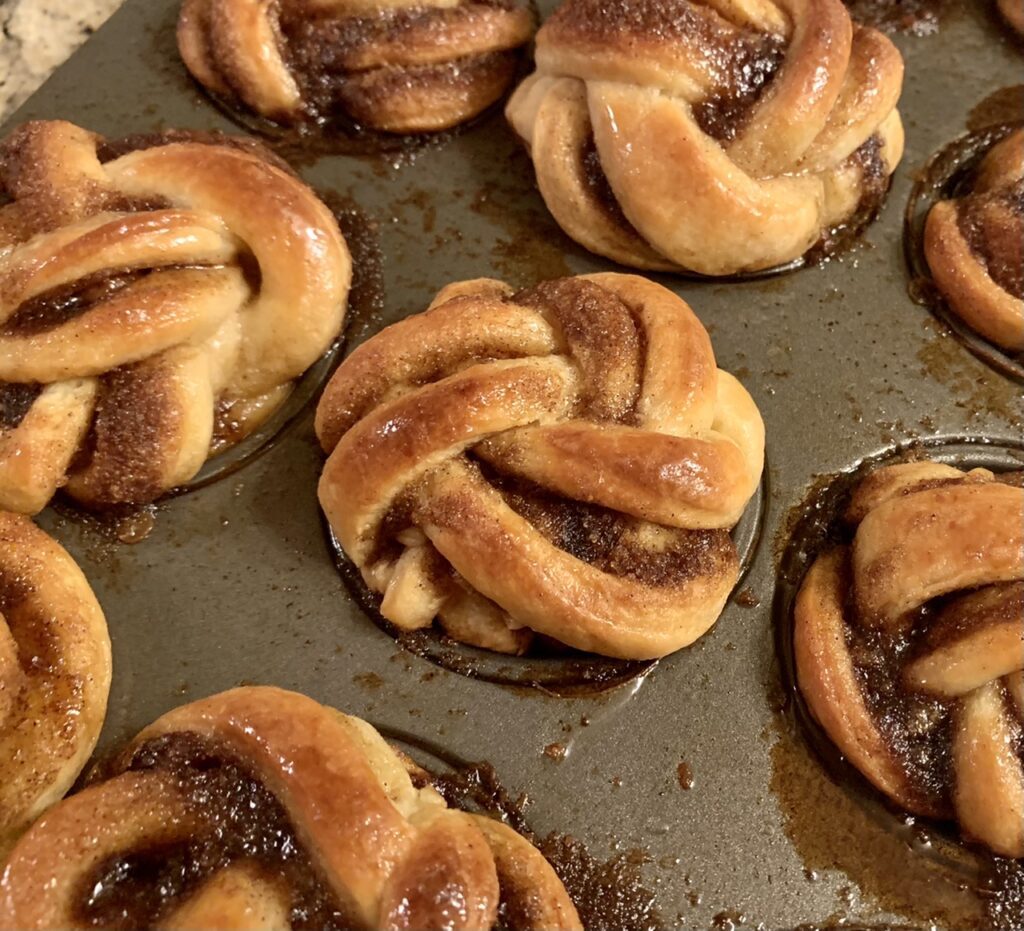 Sticky Braided Cinnamon Knots