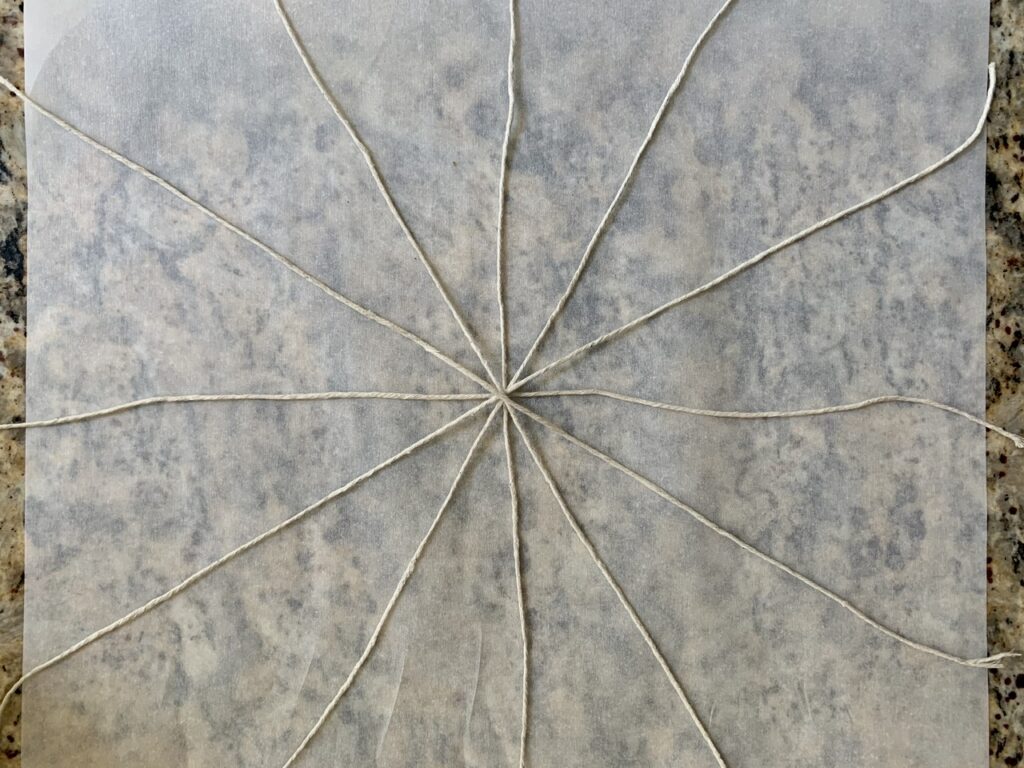 Laying down the kitchen twine