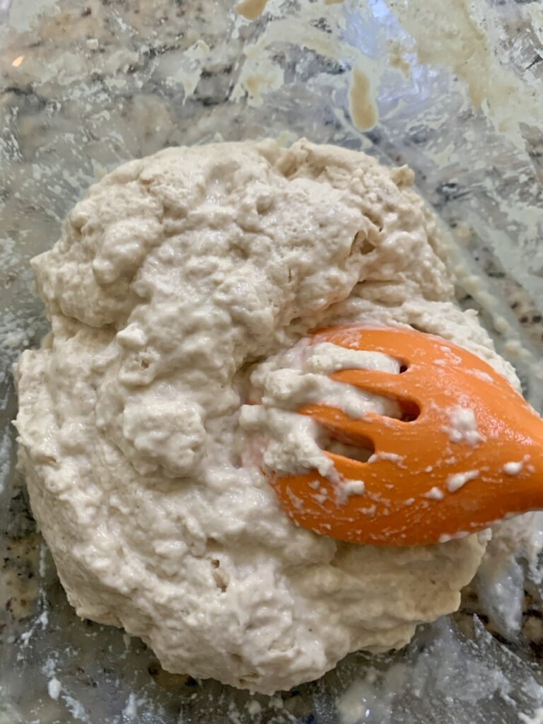 Mixing Ingredients for Easy No Knead Bread