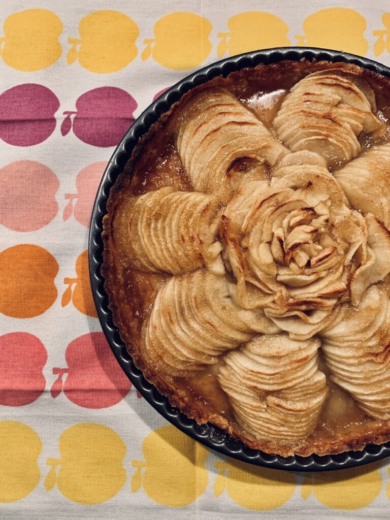 Fun French Apple Tart Brush with apricot jam