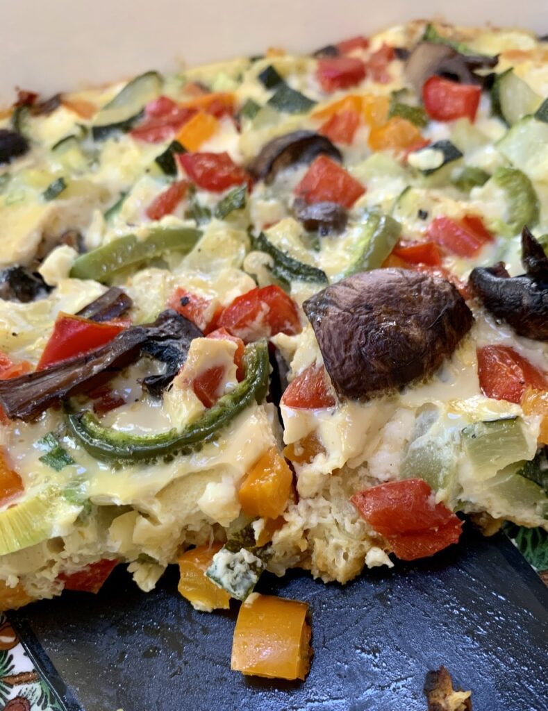 Sliced Colorful Veggies and Sweet Potatoes Casserole