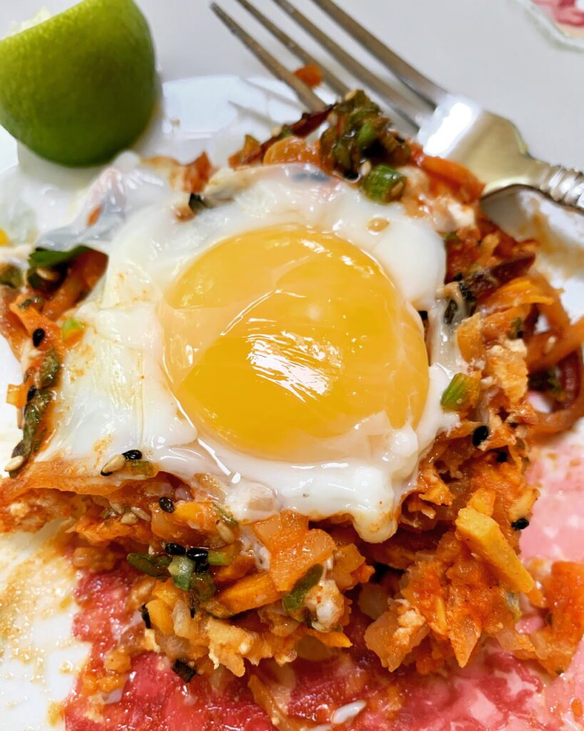 Spicy Potatoes Nest and Eggs