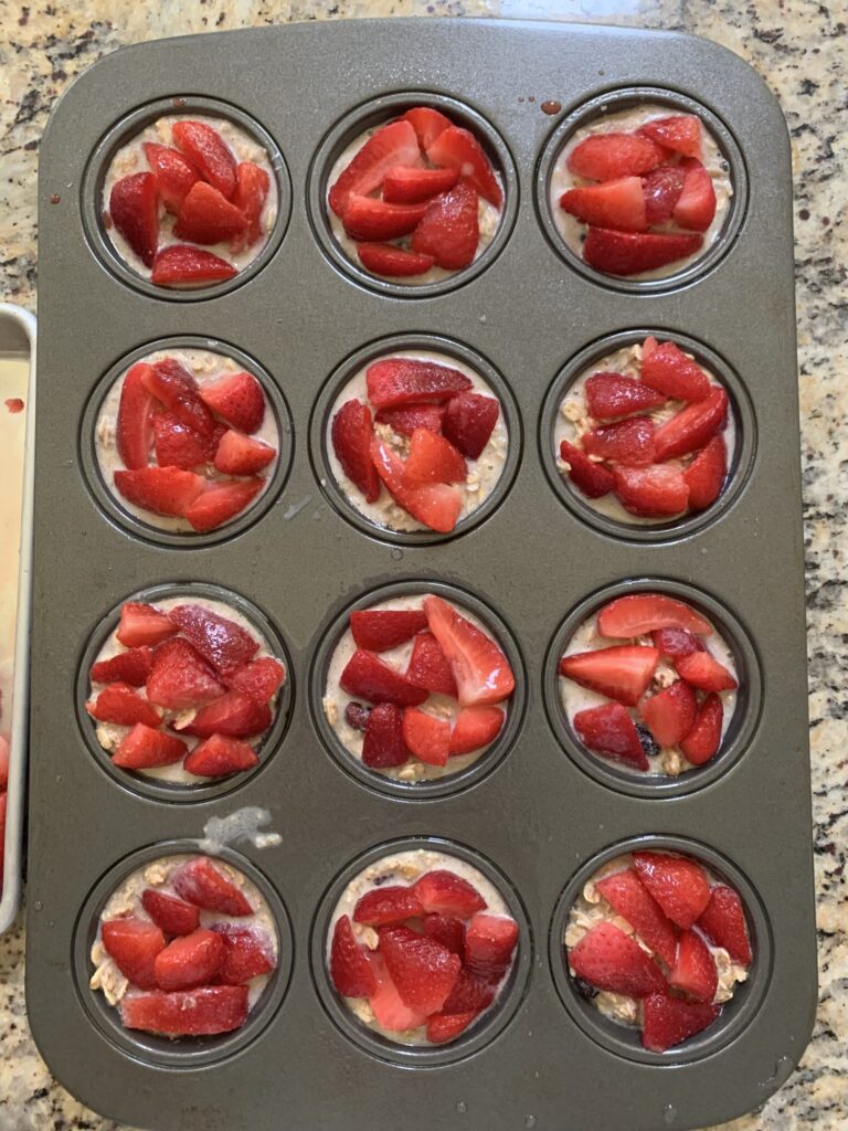 Strawberries on top of Oatmeal