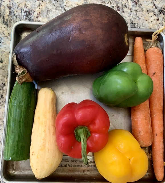 Vegetables to make Veggie Blossom Tart