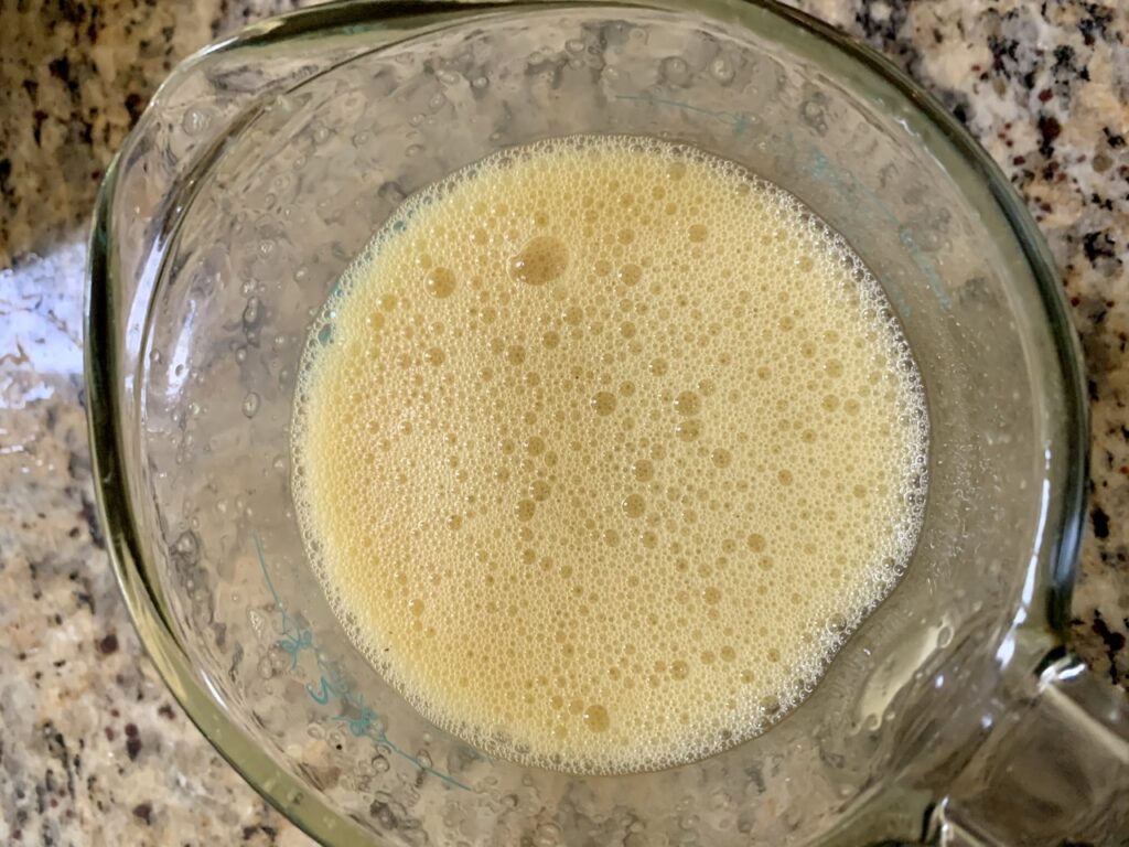 whipped eggs mixture