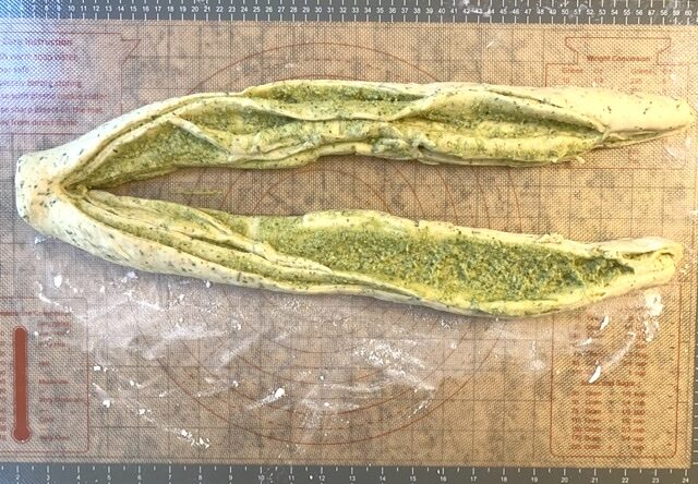 Shaping Savory Pesto Cheese Brioche Wreath