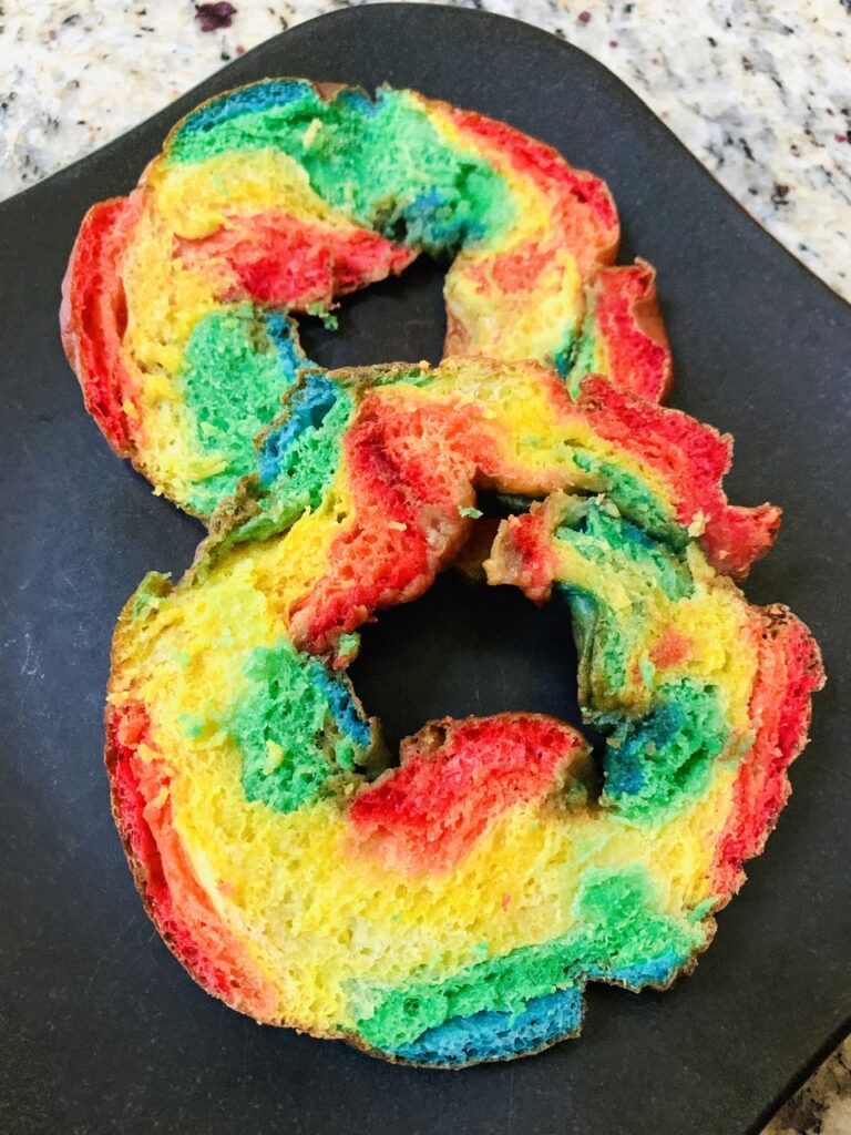 Colorful Rainbow Bagels