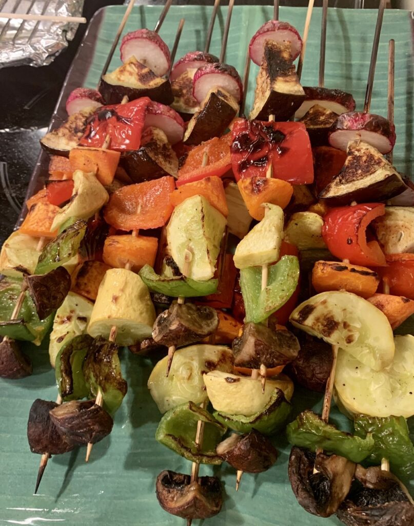 Grilled veggies on a stick