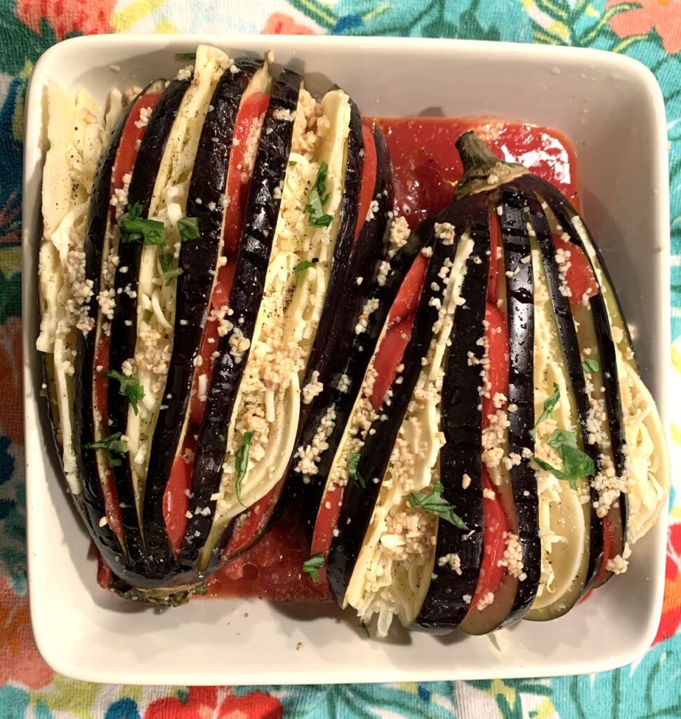 Fan-Shaped Eggplant Parmesan