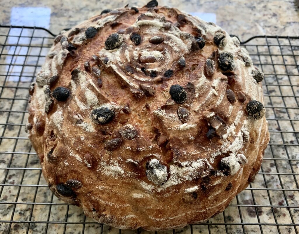 No Knead Fruits and Nuts Artisan Bread Cooling Rack