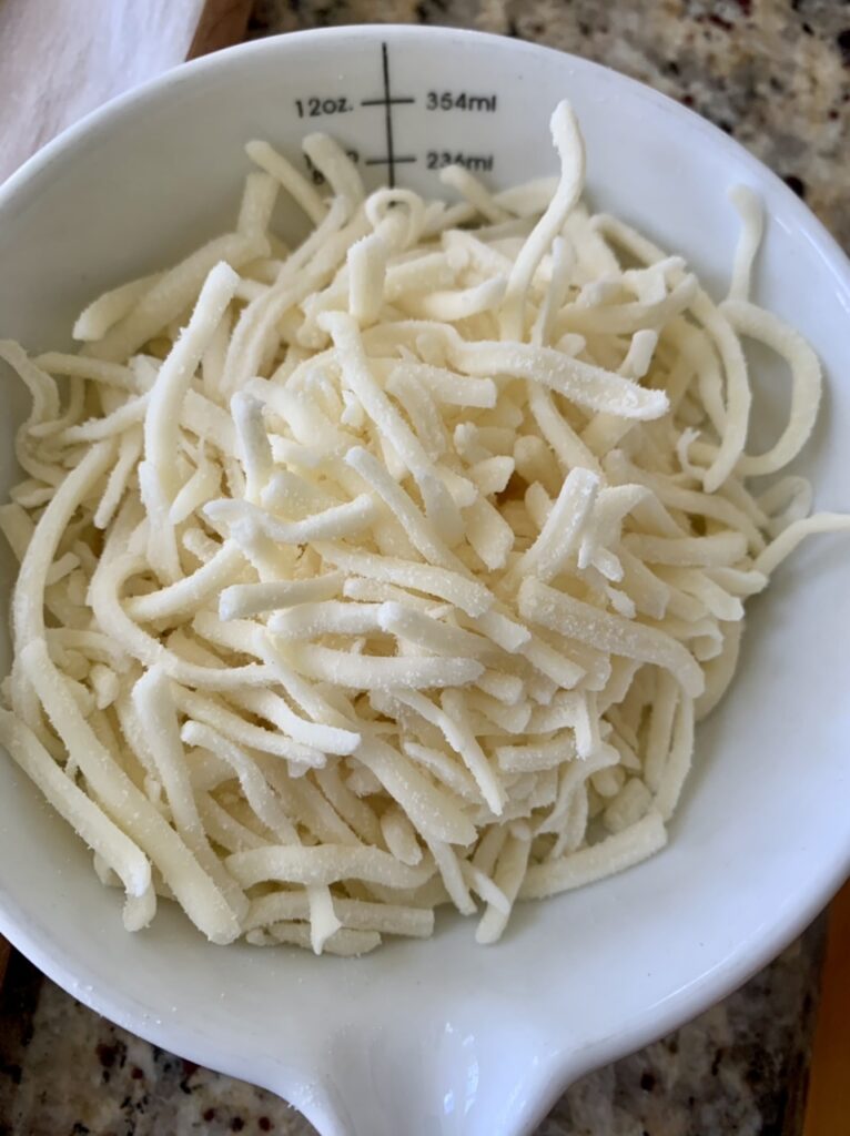 Shredded mozzarella cheese
