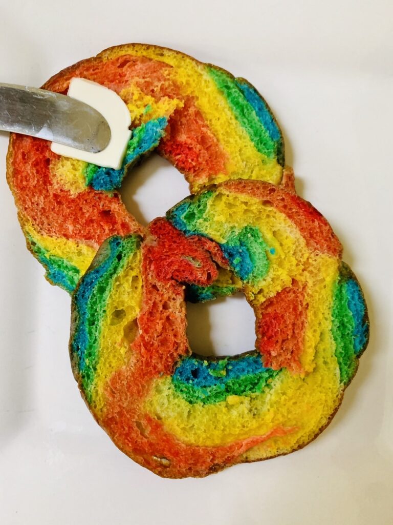 Colorful Rainbow Bagels