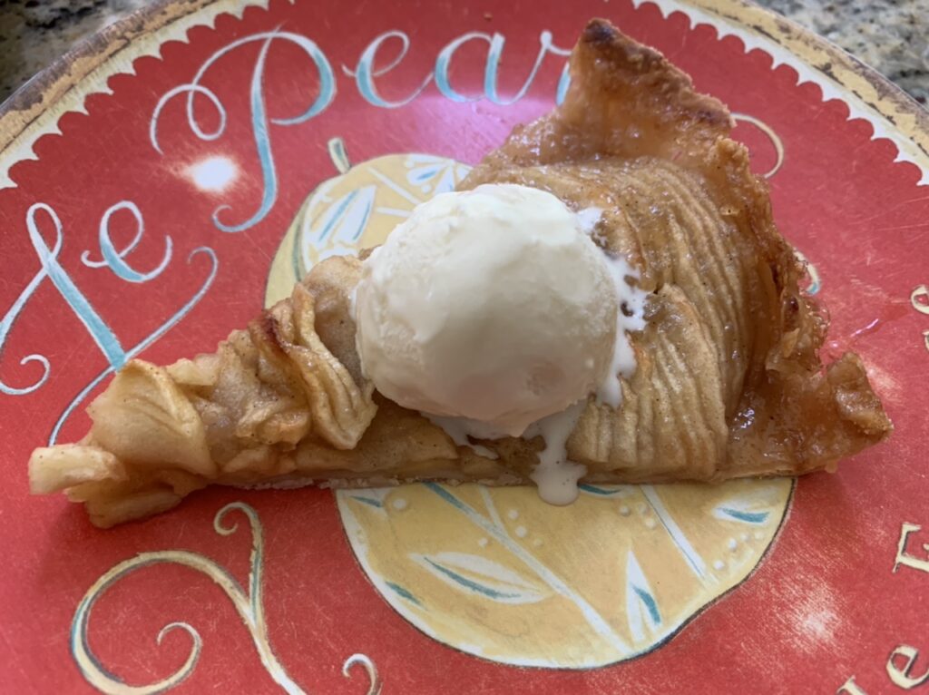 Serve Fun French Apple Tart with a scoop of Vanilla Ice cream