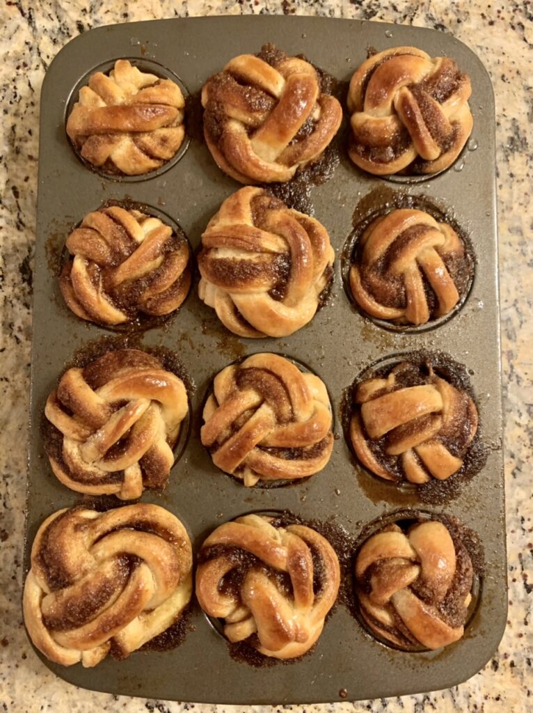 Sticky Braided Cinnamon Knots