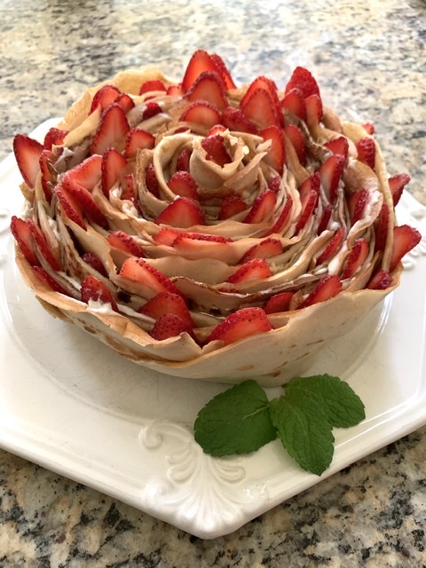 Strawberries & Cream Rollup Crepe