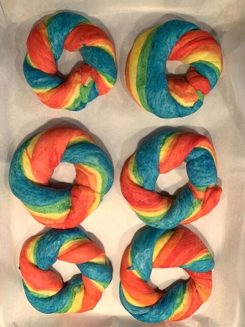 Colorful Rainbow Bagels