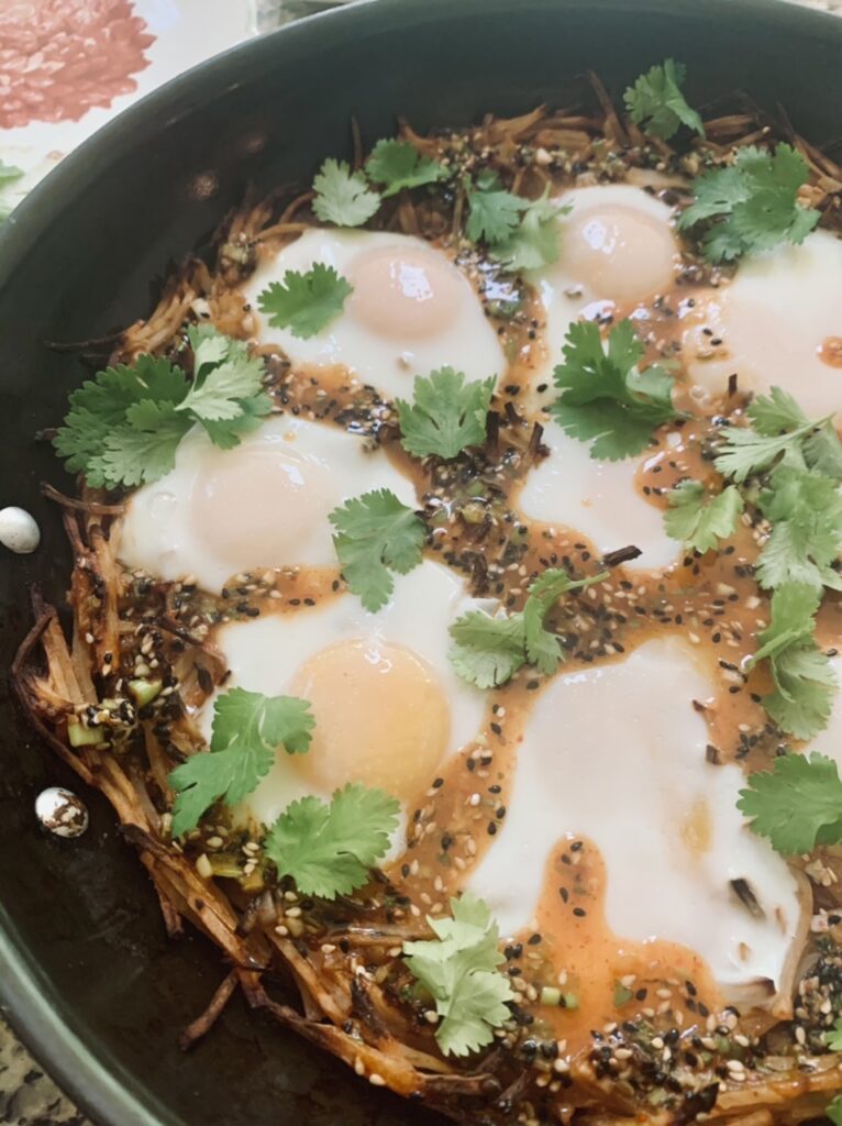 Spicy Potatoes Nest and Eggs