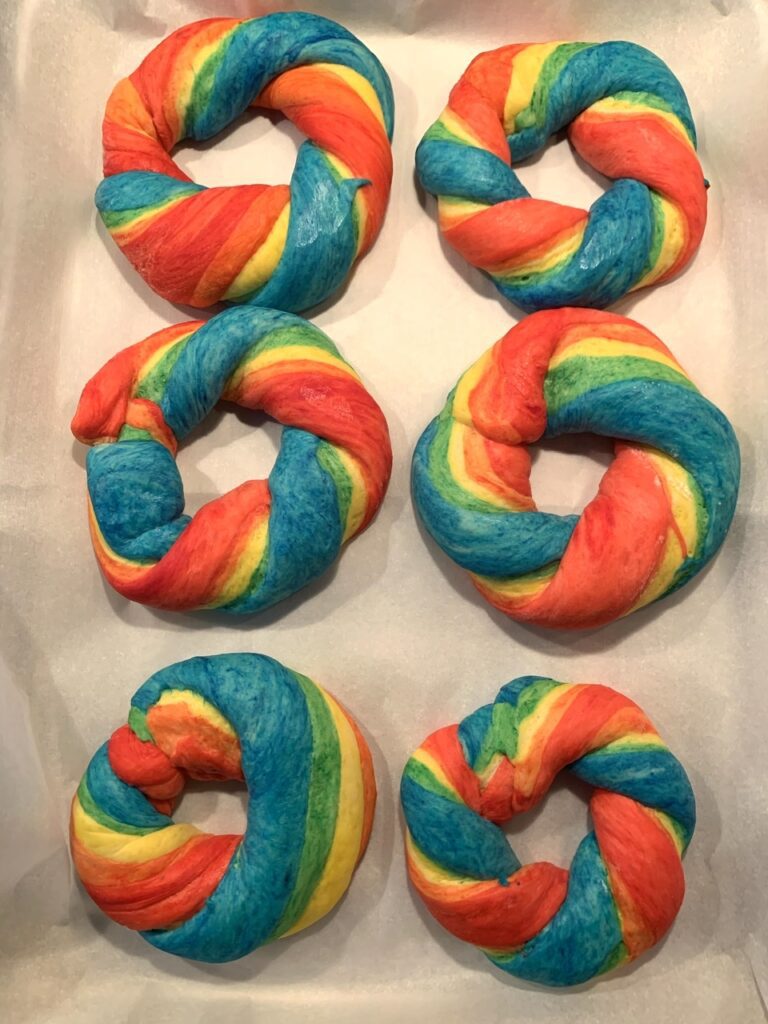 Colorful Rainbow Bagels