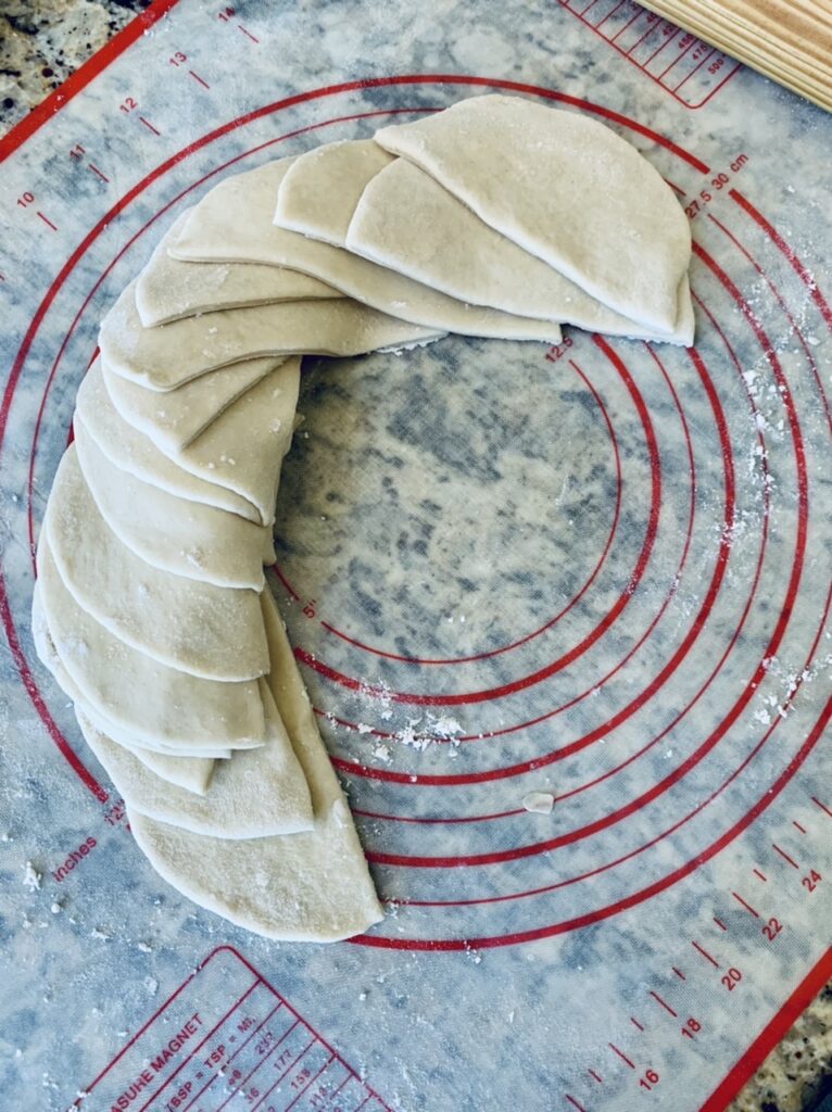 Assembling the Spicy Potato Samosas