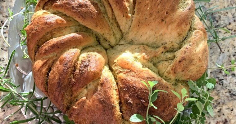 How to Make Savory Pesto Cheese Brioche Wreath