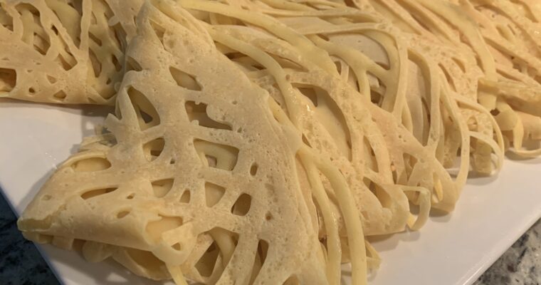 How To Make Incredibly Tasty Malaysian Roti Jala (Lacy Net Crepe)