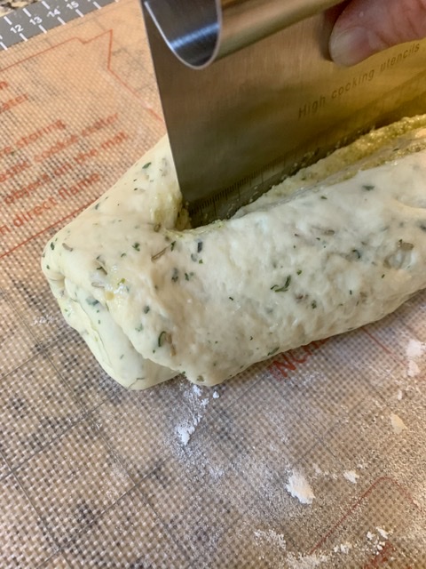 Shaping Savory Pesto Cheese Brioche Wreath