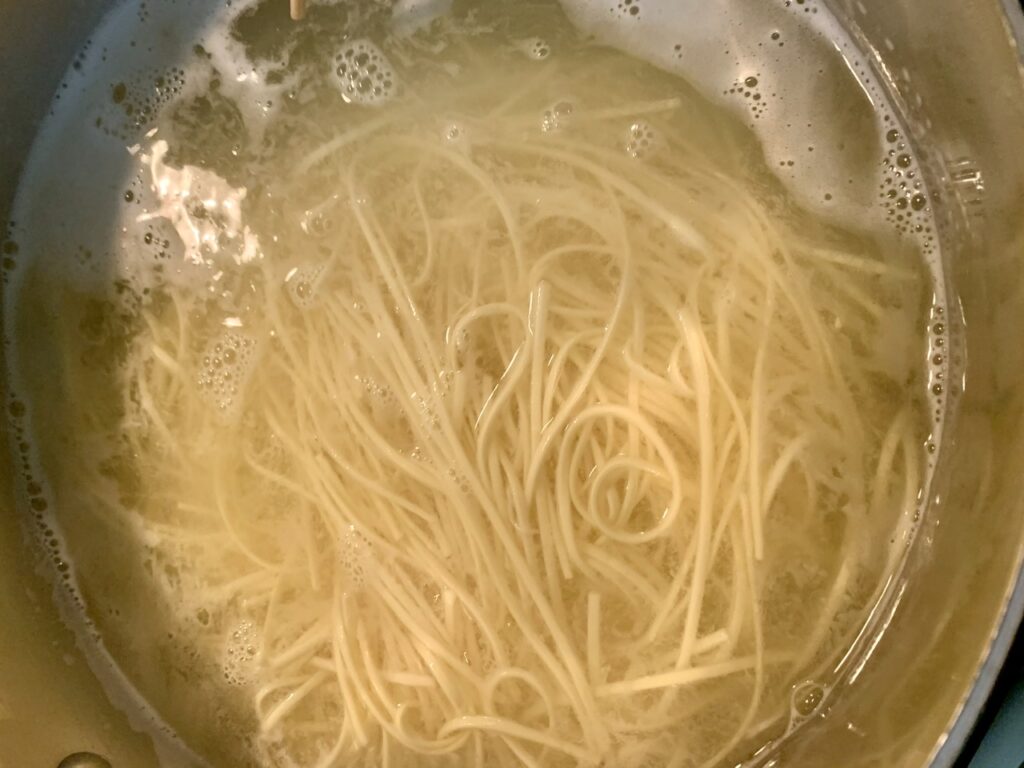 Precooking the noodles