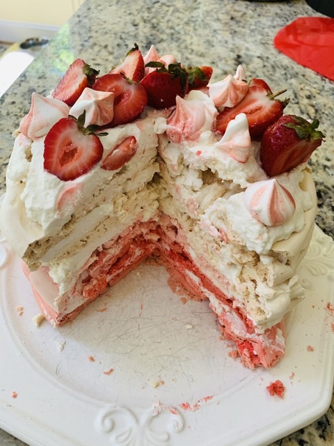Pink Ombré Pavlova Cloud Cake