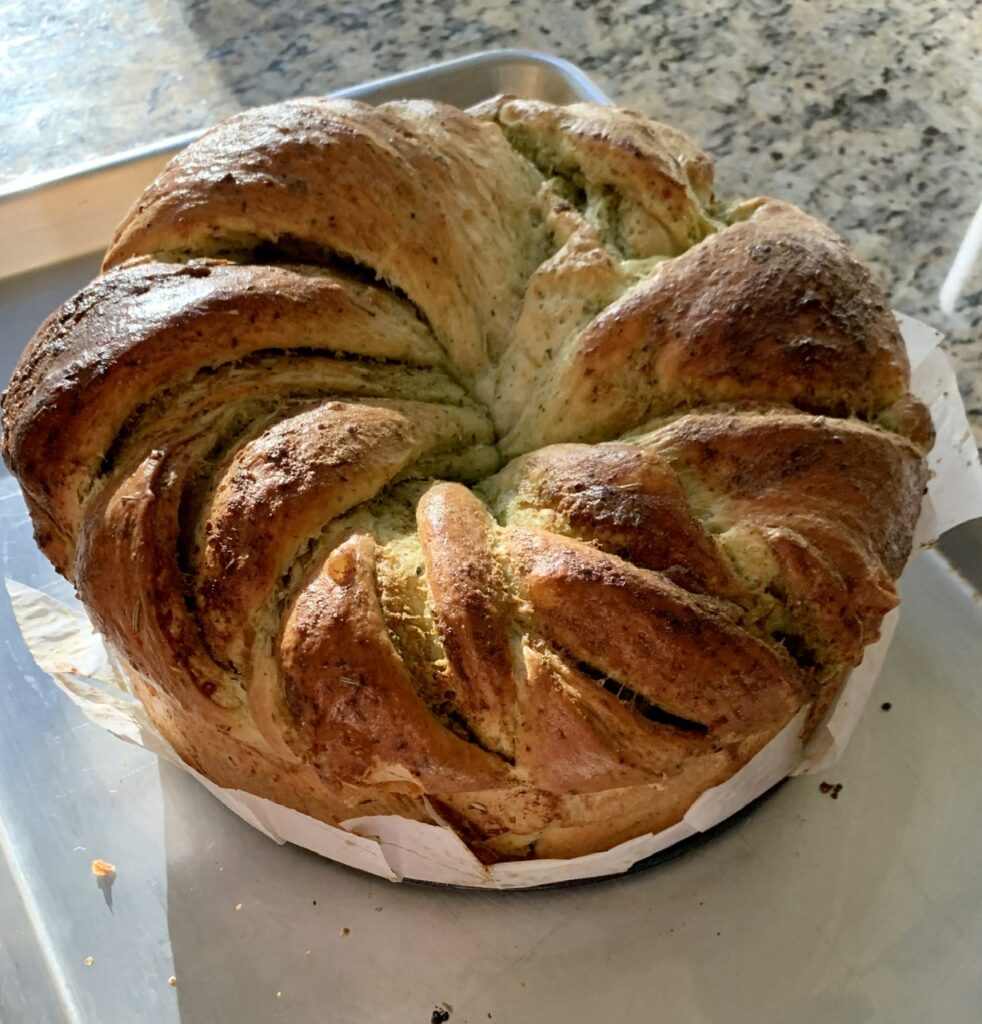 Savory Pesto Cheese Brioche Wreath