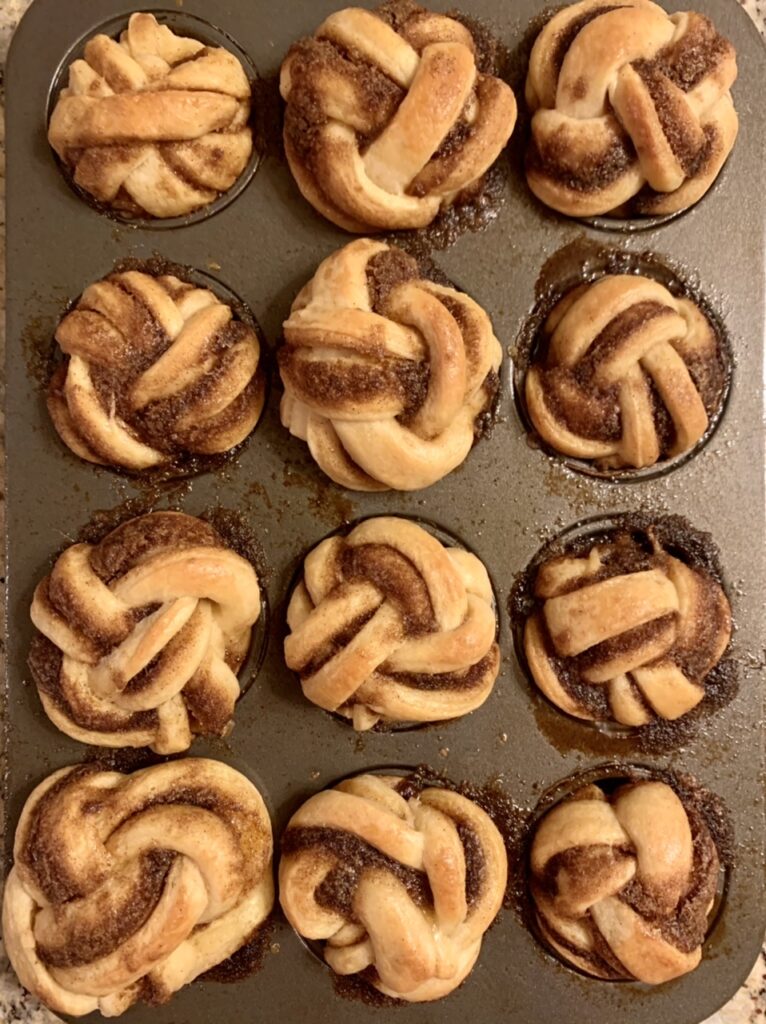 Sticky Braided Cinnamon Knots