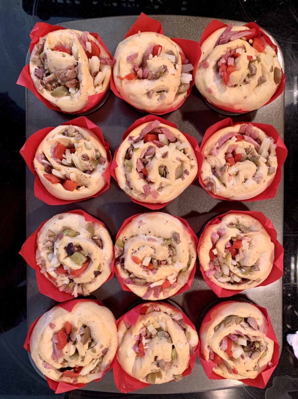 How to Make Spanish Inspired Ham & Cheese Spiral Bread Muffin